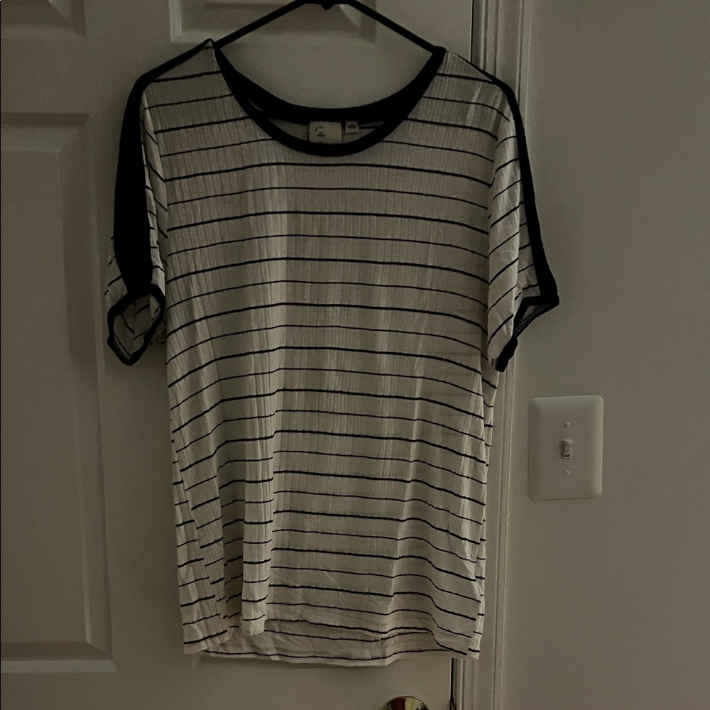 Classic Black and White Striped Women's Tee